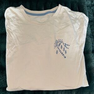 Patagonia Men’s L Cream Tee with Blue Graphic